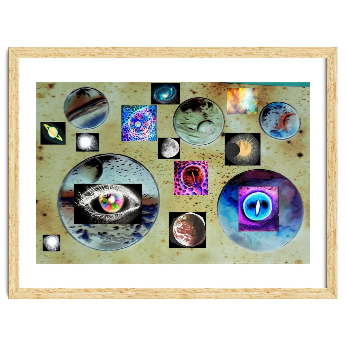 Cosmos Planet Invert Collage Universe Design