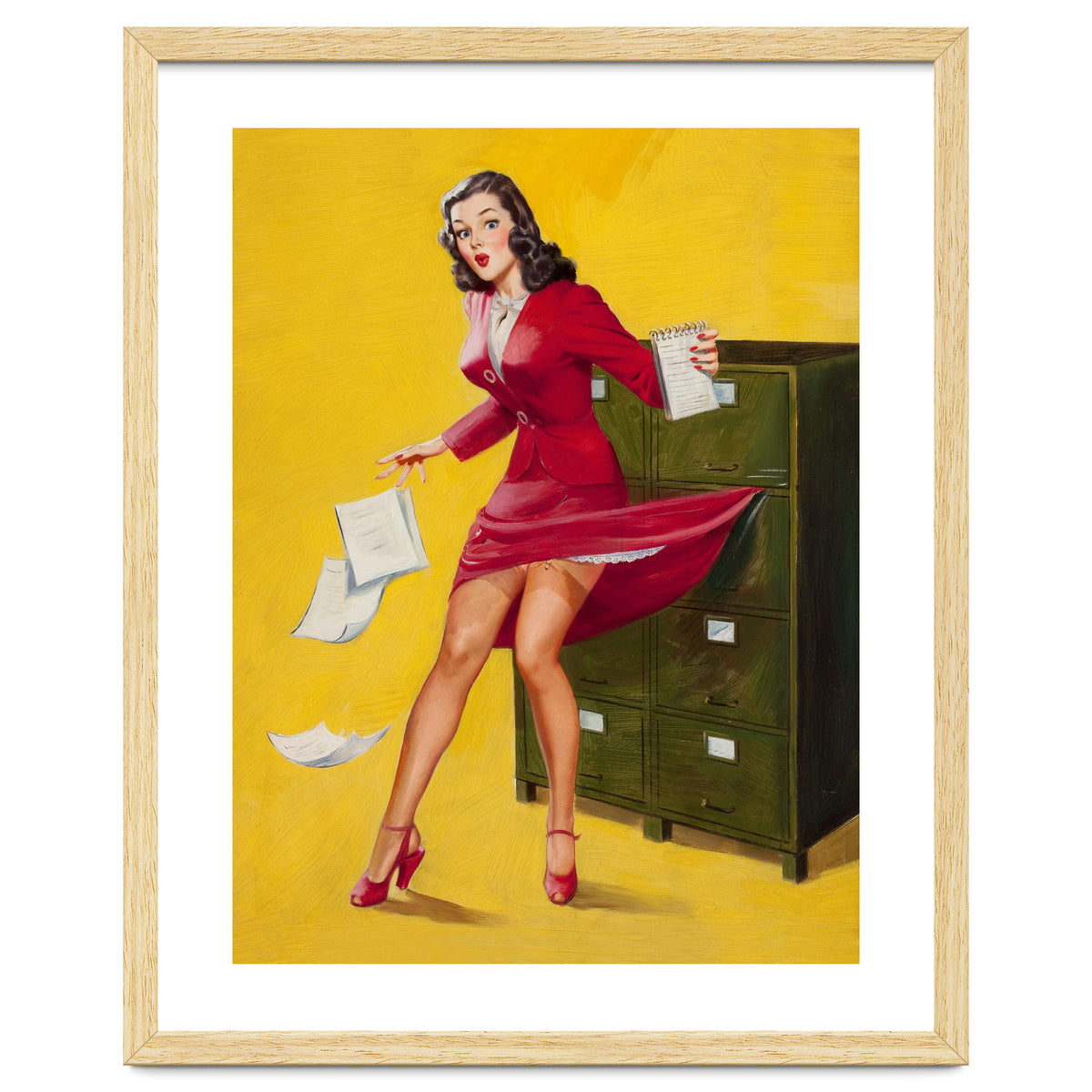 Pinup Girl In Office Accident