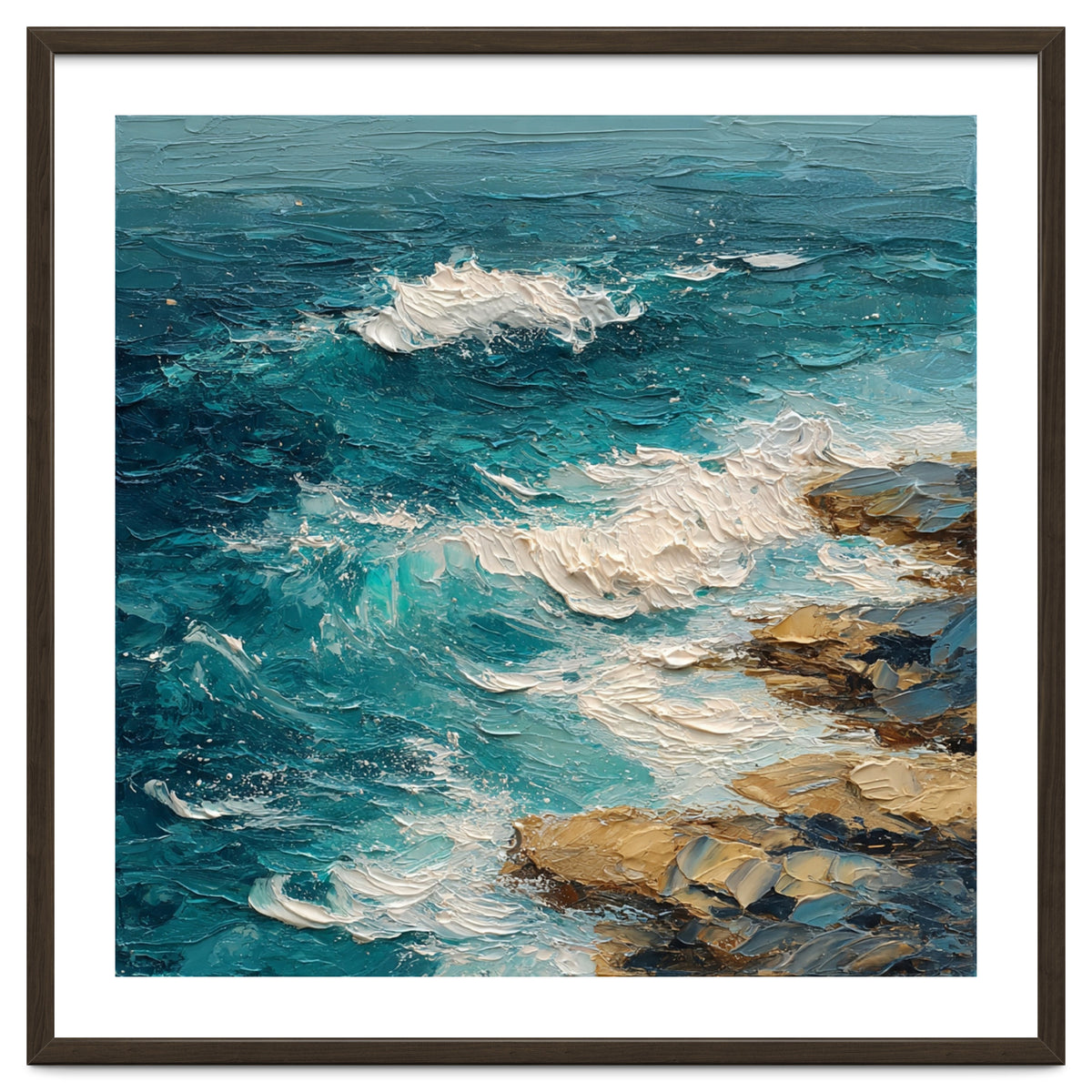 Dynamic Coastal Swell with Sculpted Turquoise Waves