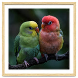 Two Lovebirds Sitting Together On A Branch thumbnail