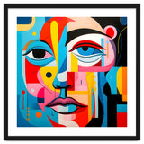 CUBIST HARMONY,  face, the essence of Cubist inspiration in a fragmented vibrant spectrum. thumbnail