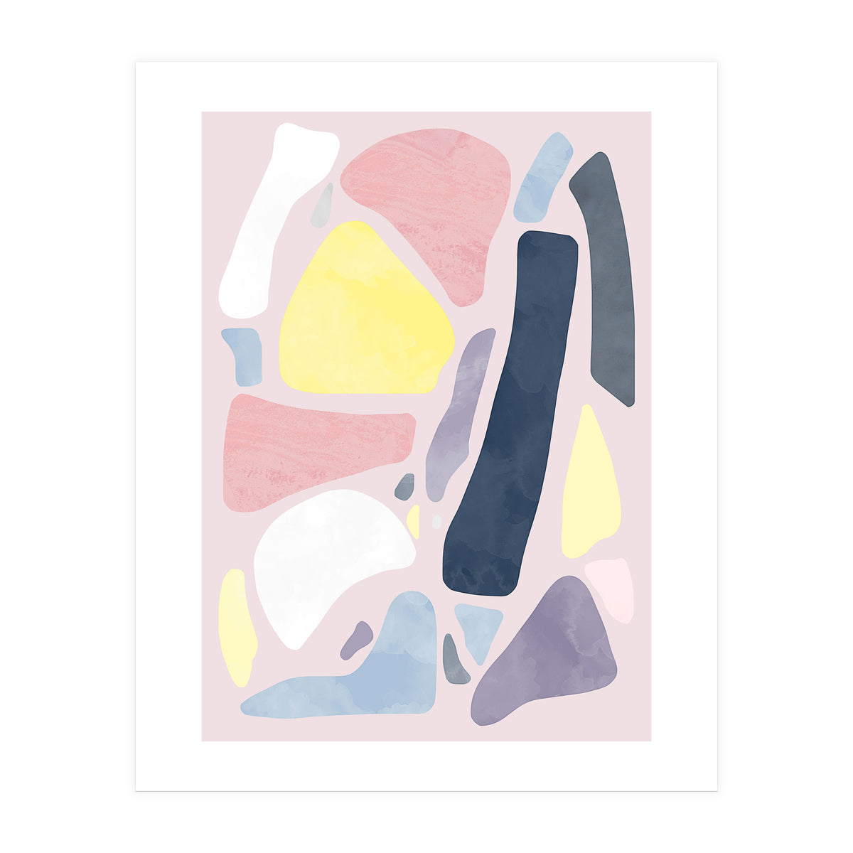 Organic Rustic Abstract Shapes Pastel I (Print Only)