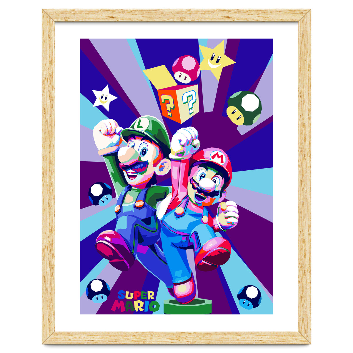 Mario Luigi Popart Cartoon Pop Art