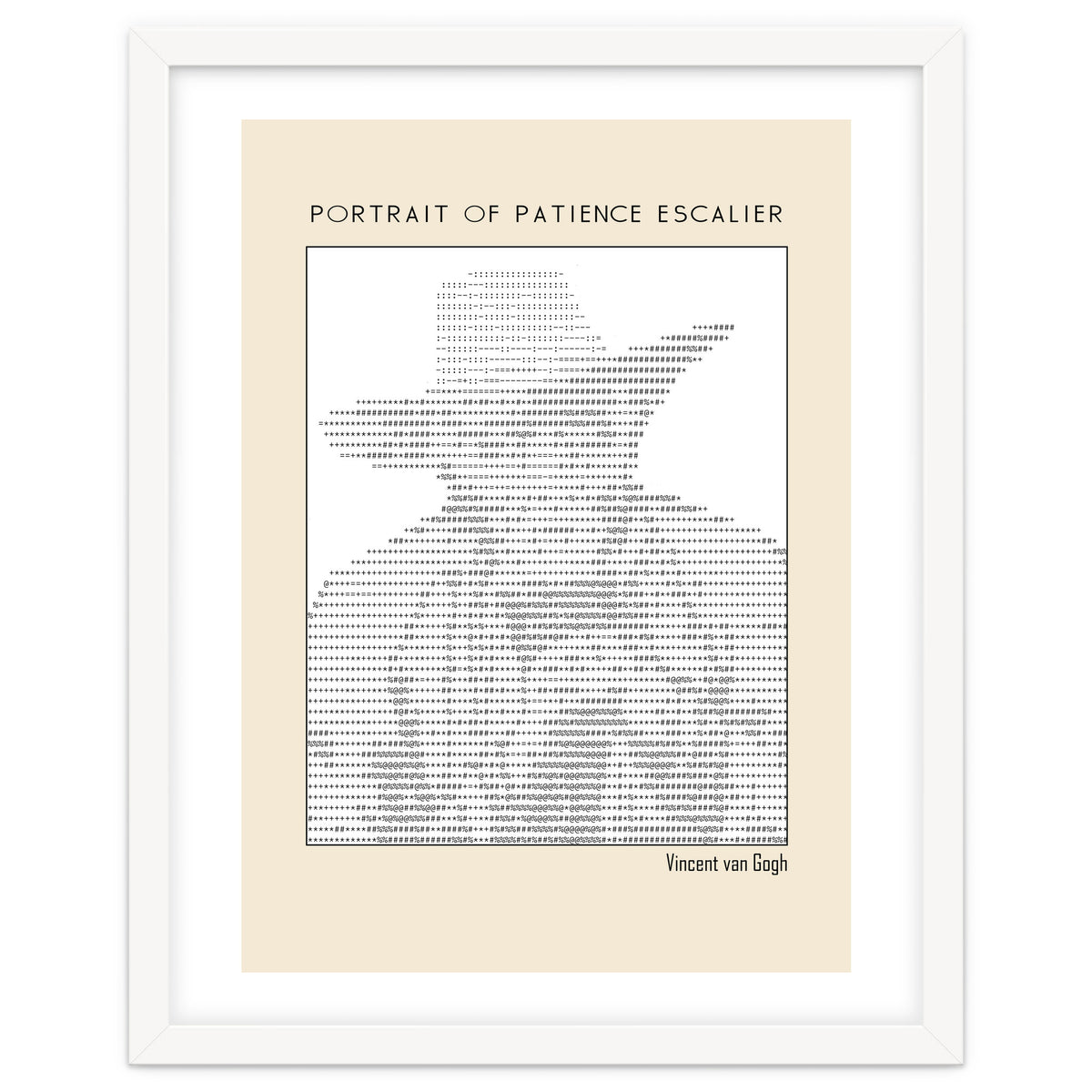 Portrait of Patience Escalier (1888) - Vincent van Gogh(ascii art)