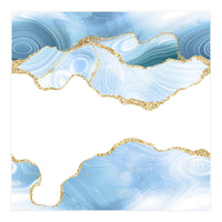 Blue & Gold Glitter Agate Texture 06  (Print Only)