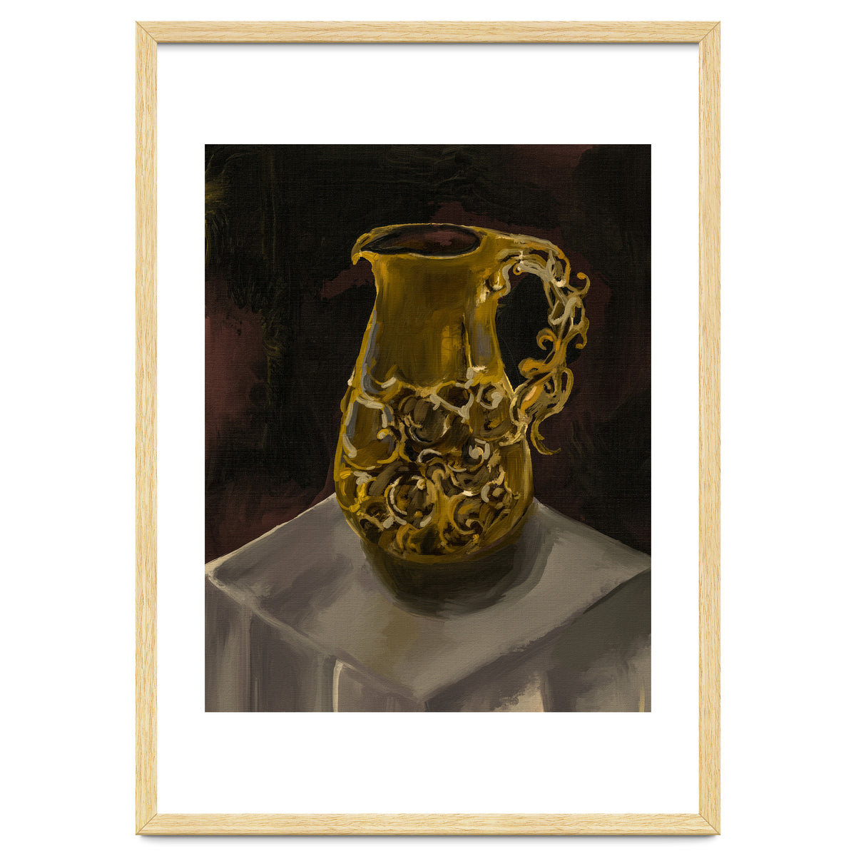 Golden Jug oil painted
