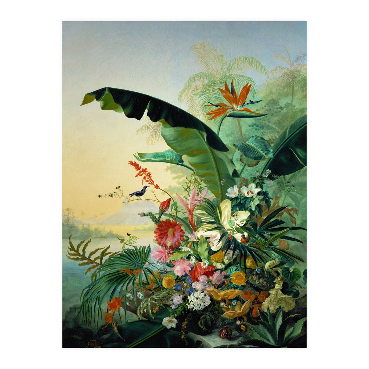 Fleurs exotique, 1836 Exotic flowers from tropical countries. Canvas, 162 x 121 cm. (Print Only)