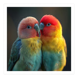 Lovebirds Perched Together Vivid Colors (Print Only) thumbnail