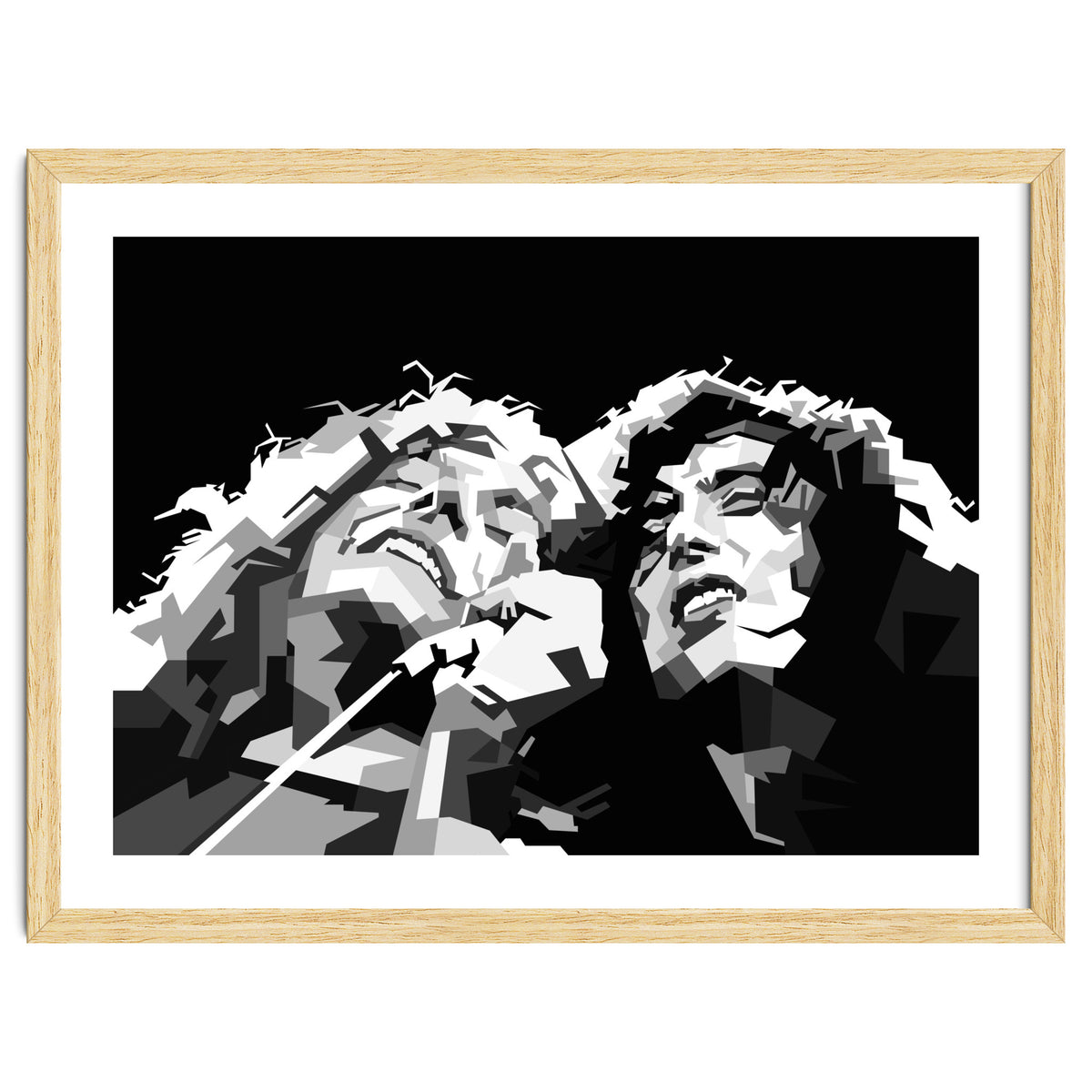Robert Plant & Jimmy Page Black Illustration