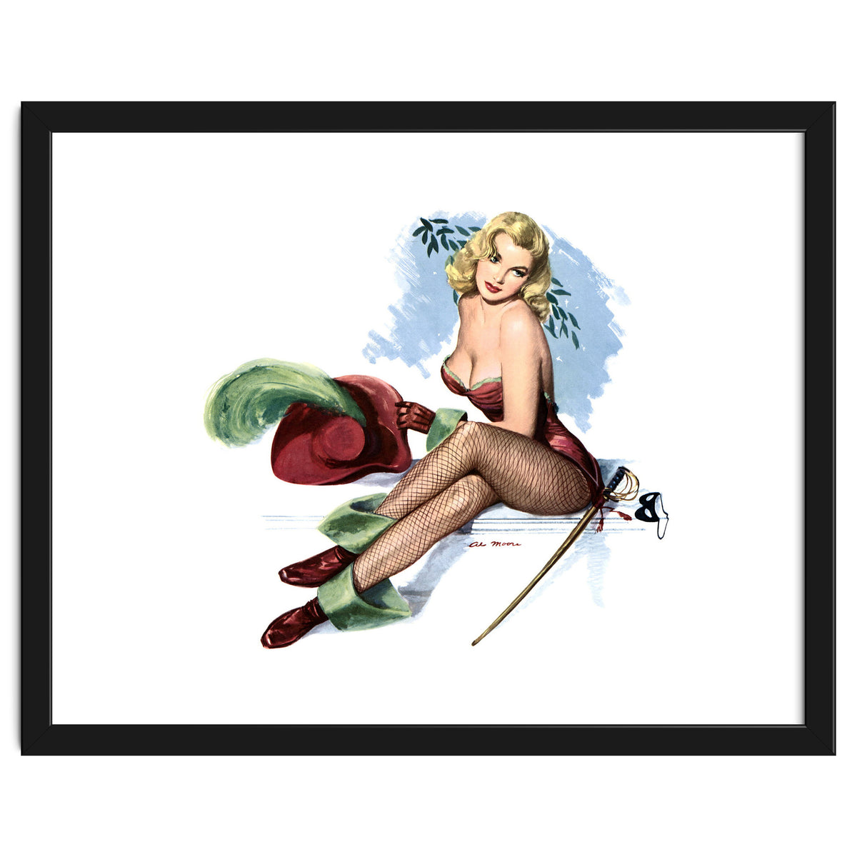 Pinup Sexy Girl Posing In Zorro Costume