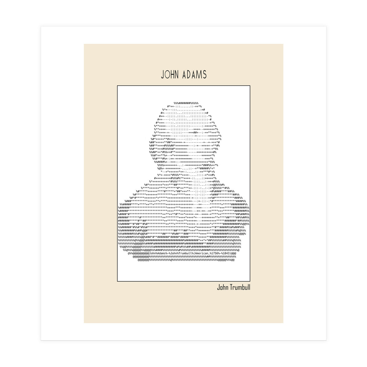John Adams – John Trumbull (ascii Art) (Print Only)