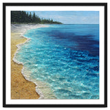 Sun-Drenched Coastal Shoreline with Textured Impasto Waves thumbnail