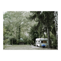 Travel trailer in the green garden (Print Only)