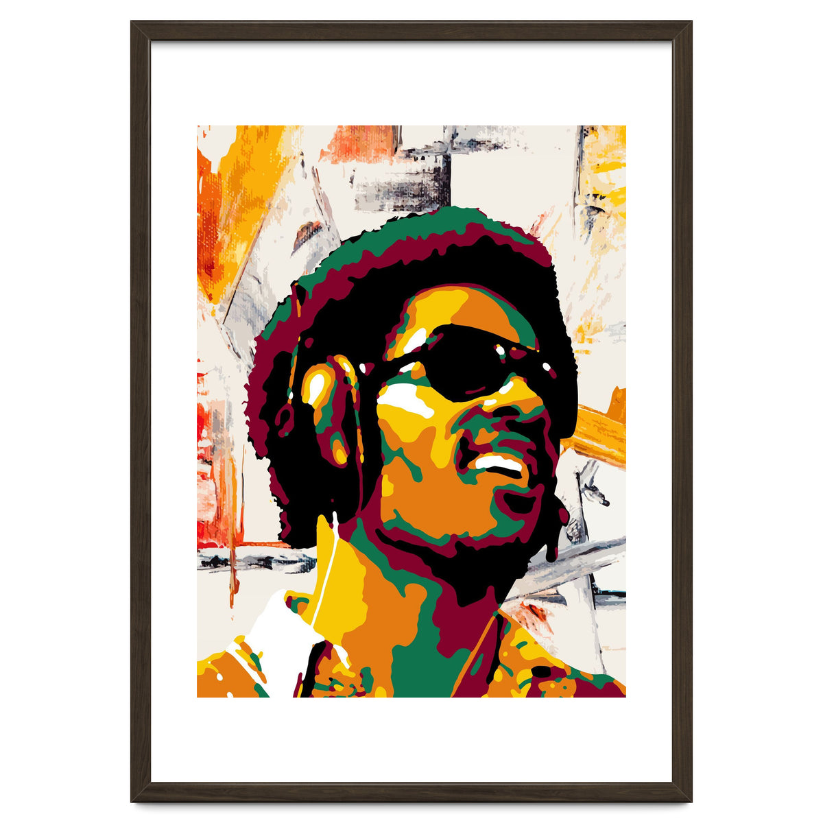 Stevie Wonder Colorful Abstract Retro Art