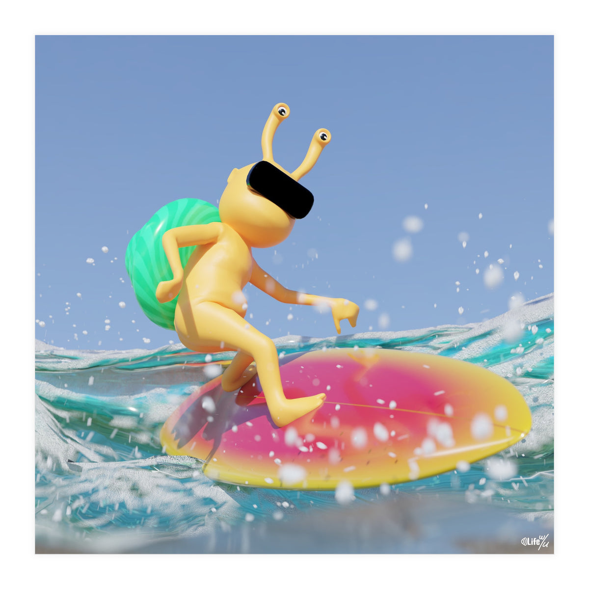 Surfing - angle #2 (Lwuba 043 Salt Proof Surfing 02) (Print Only)