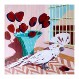 White cockatoo and black tulips (Print Only) thumbnail