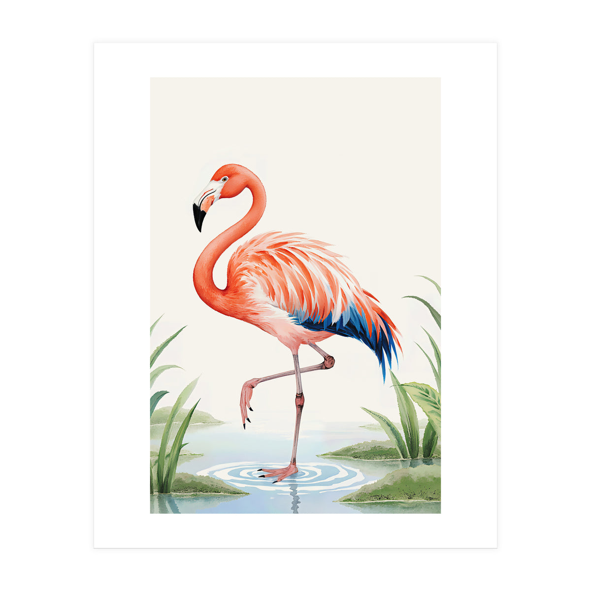 Flamingo Watercolor Illustration (Print Only)