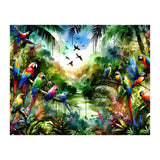 Watercolor Tropical Birds In The Jungle (Print Only) thumbnail