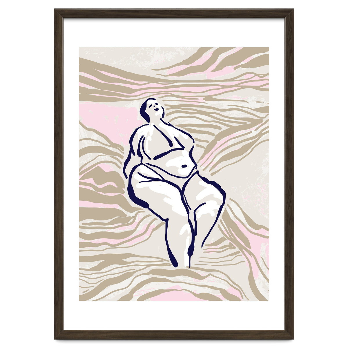 Follow the lines Serene woman in the water