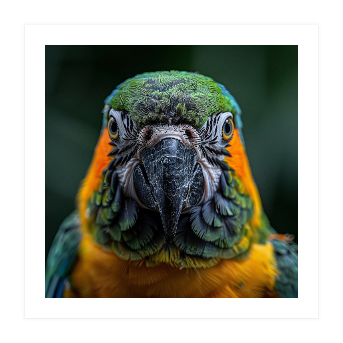 Blue And Gold Macaw Face Focused Portrait (Print Only)