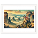 Vintage Greece, Meteora Monasteries Poster thumbnail