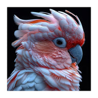 Pink Cockatoo Parrot Close Up Portrait Feather  (Print Only)