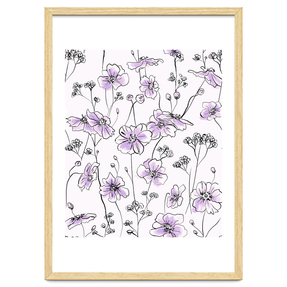 Wild Roses Floral Pattern - Purple