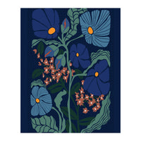 Klimt Flower Dark Blue (Print Only)