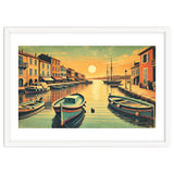 Vintage Harbor Sunset Poster thumbnail
