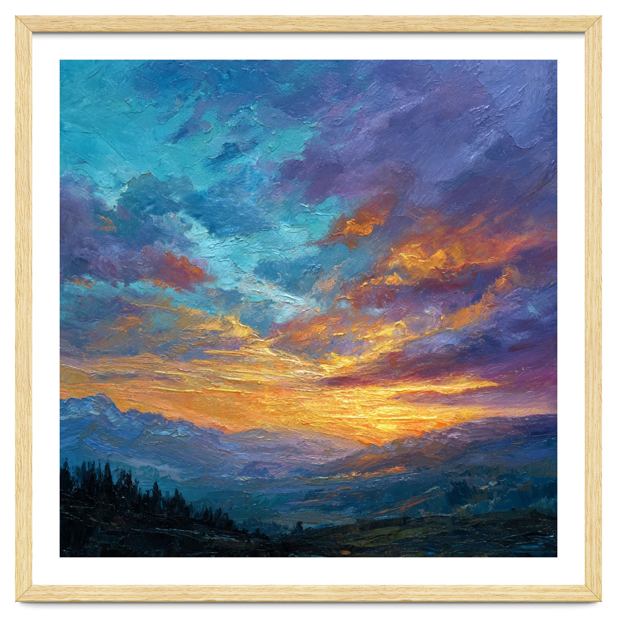 Ethereal Alpine Sunset Over Distant Peaks