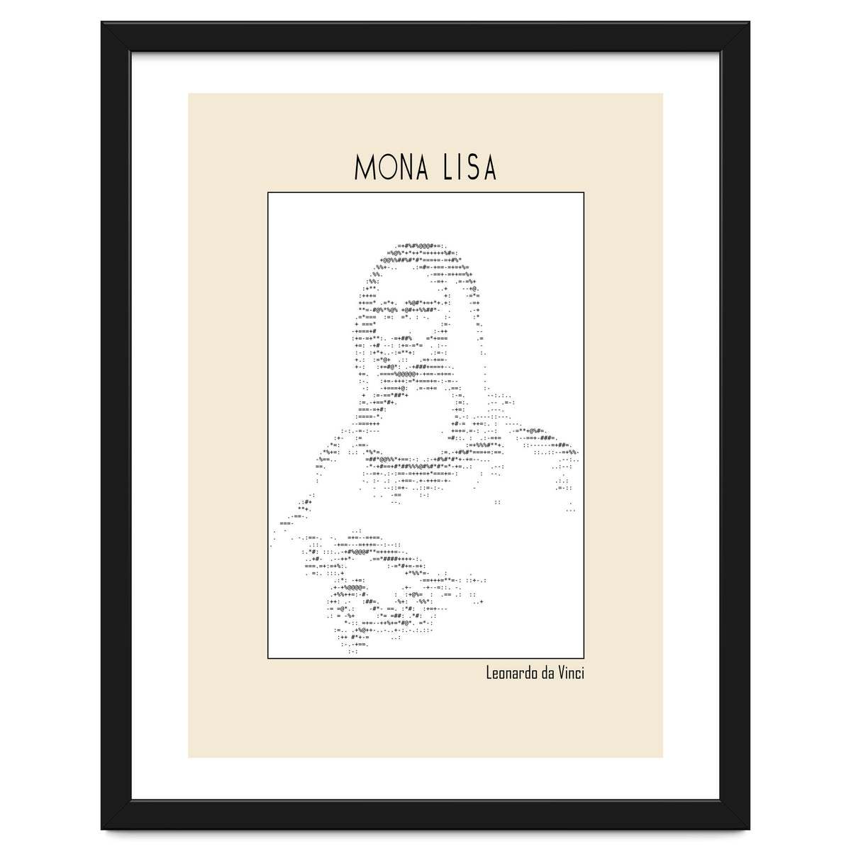 Mona Lisa – Leonardo Da Vinci Ascii Art