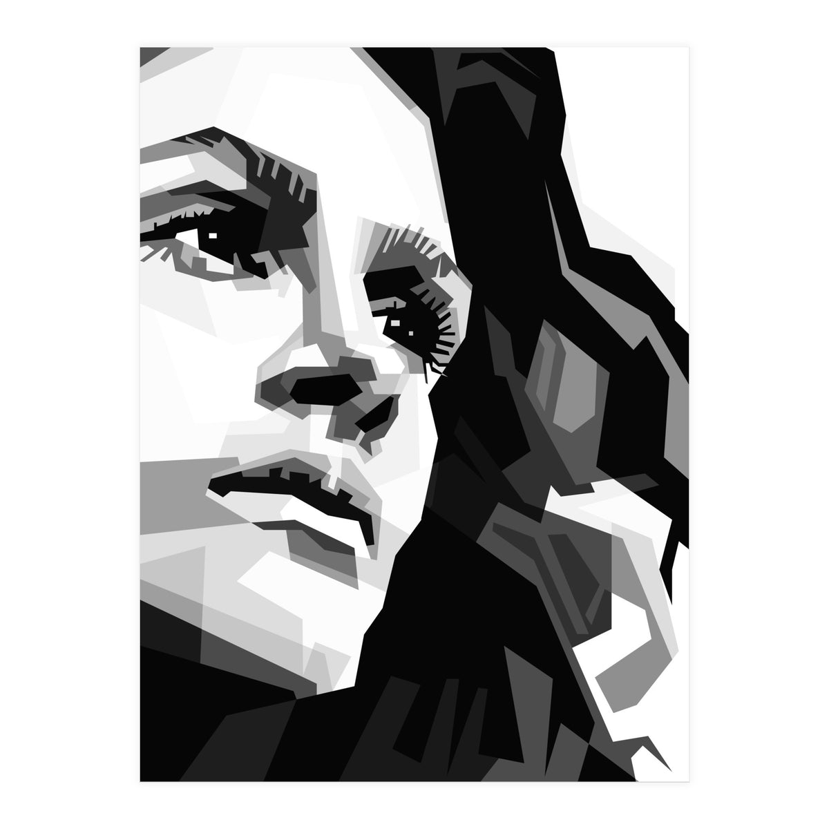 Julia Roberts Monochrome Illustration (Print Only)