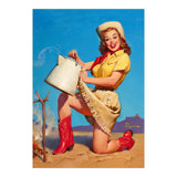Pinup Sexy Woman Posing With A Hot Teapot (Print Only) thumbnail