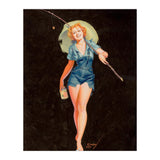 Happy Pinup Girl With A Fishing Stick (Print Only) thumbnail