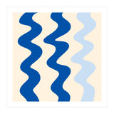 Squiggly Lines - blue and cream (Print Only) thumbnail