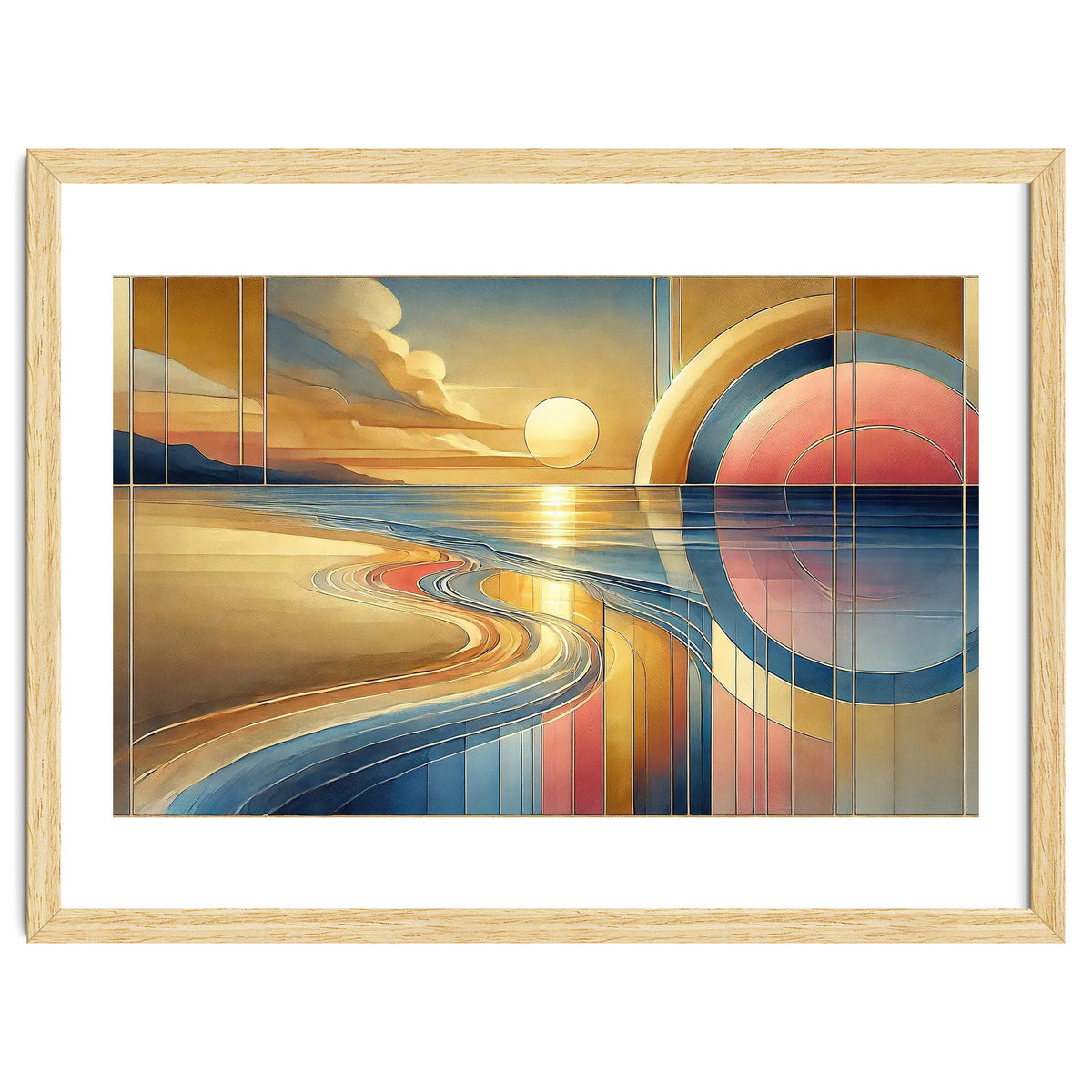 Sundown Serenity Scene In Art Deco
