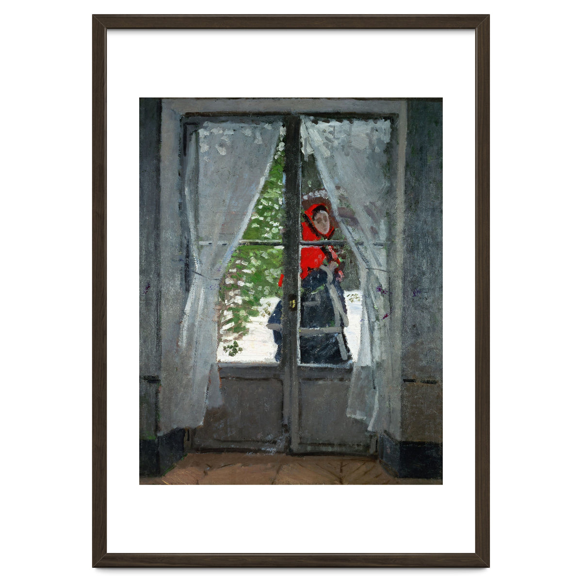 Mme. Monet with a red hat called &quot; The Red Kerchief&quot, ca. 1870.