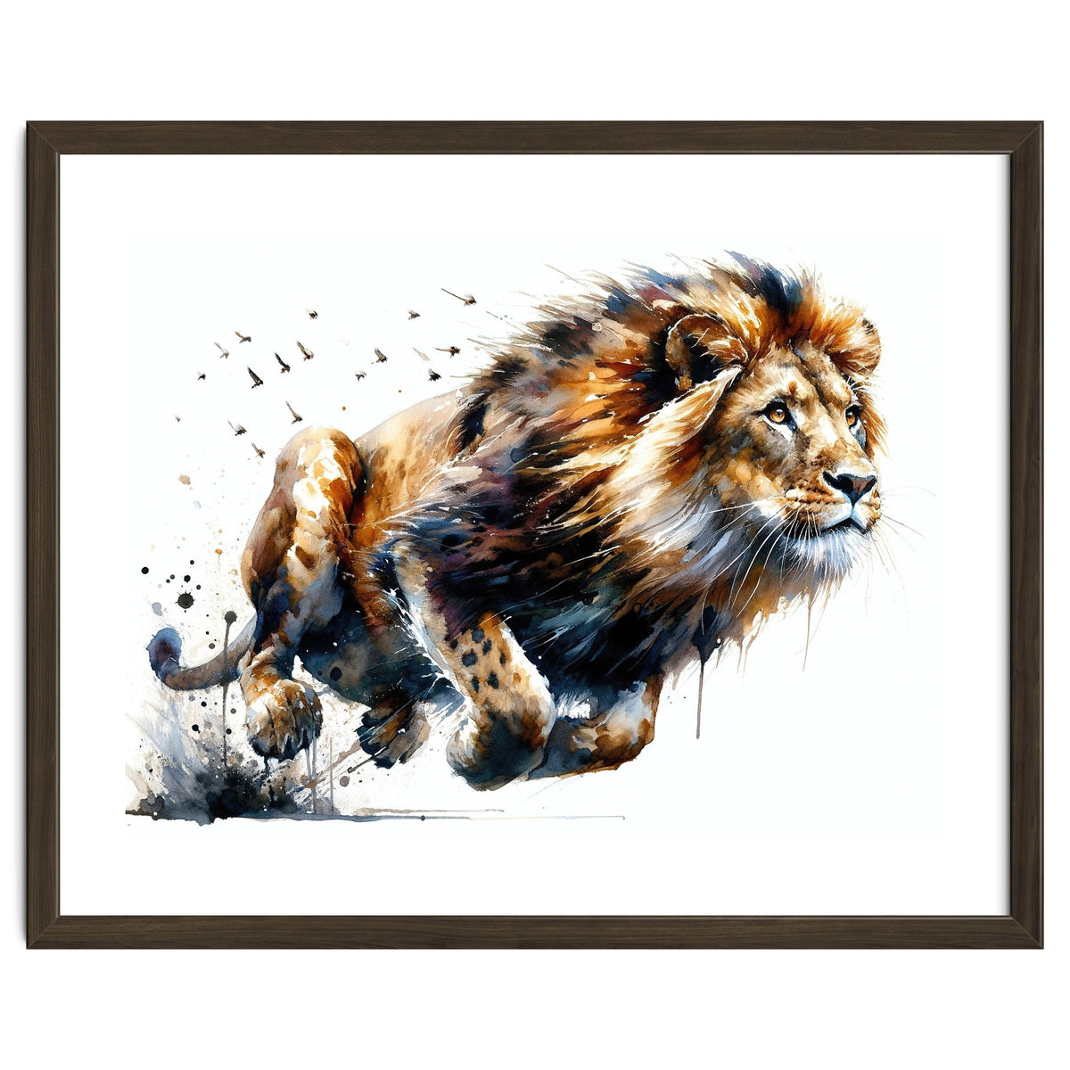 Dynamic Lion In Motion