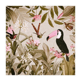 Vintage Exotic Birds Sepia Rainforest Flower Jungle (Print Only) thumbnail