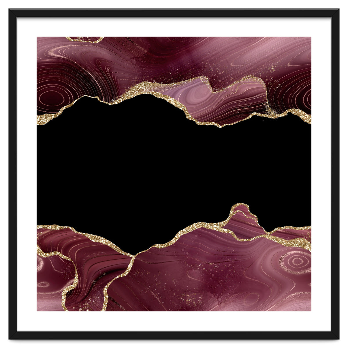 Burgundy & Gold Glitter Agate Texture 04