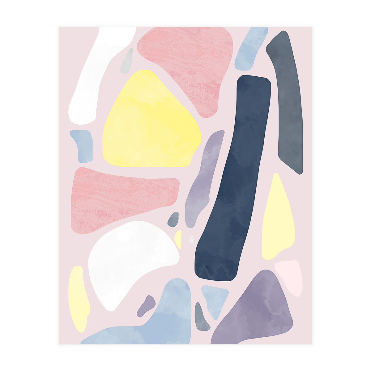 Organic Rustic Abstract Shapes Pastel I (Print Only)