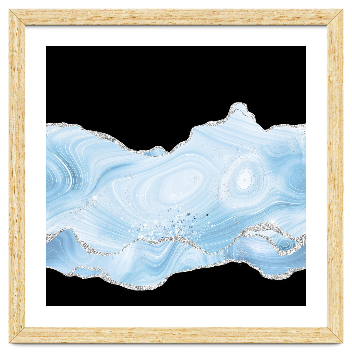 Blue & Silver Agate Glitter Texture 04