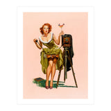 Sexy Pinup Woman On Photo Session (Print Only) thumbnail