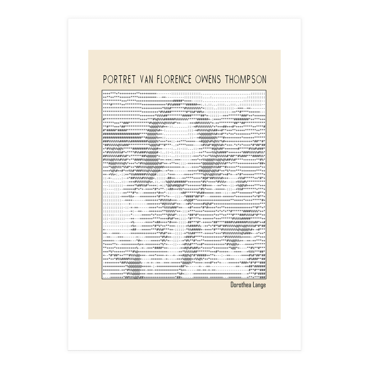 Portret Van Florence Owens Thompson (ascii Art) (Print Only)