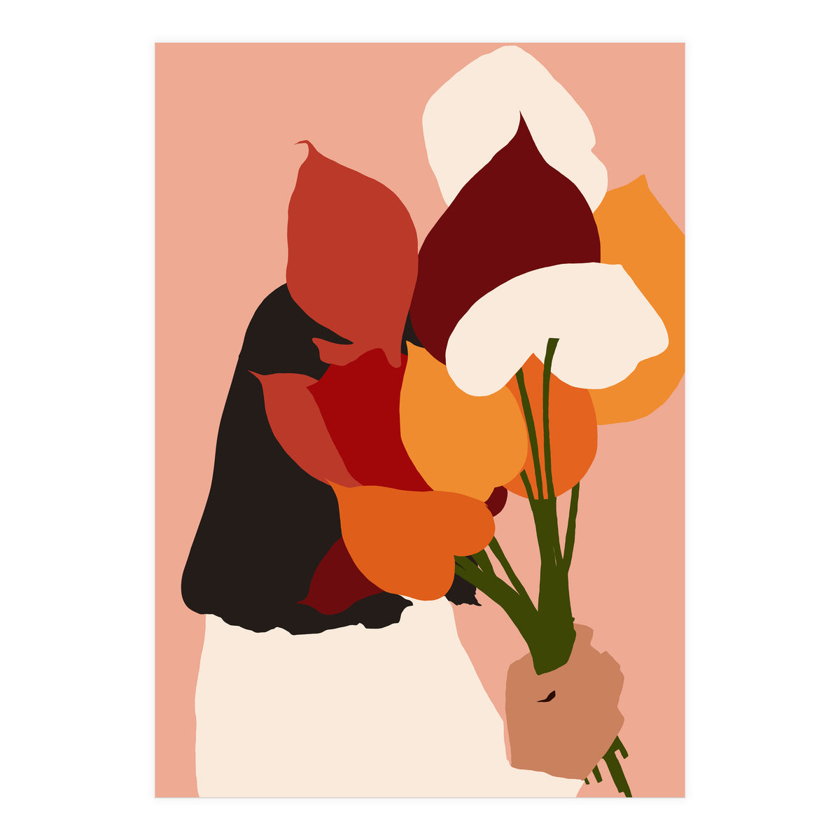 The Comfort Zone, Pastel Bohemian Woman, Floral Self Care Self Love Positivity Growth, Eclectic Boho Concept (Print Only)