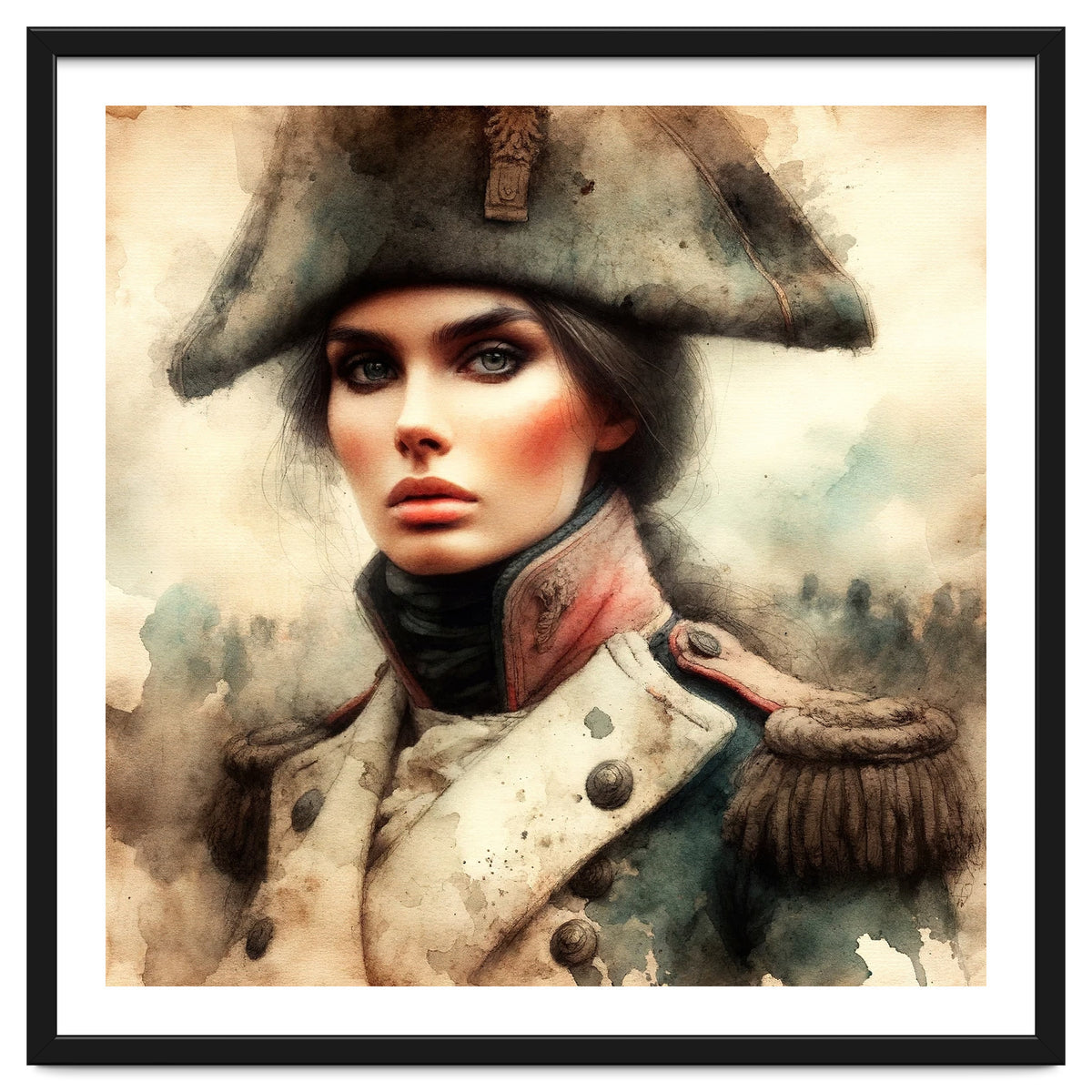 Napoleonic Officer Woman Portrait