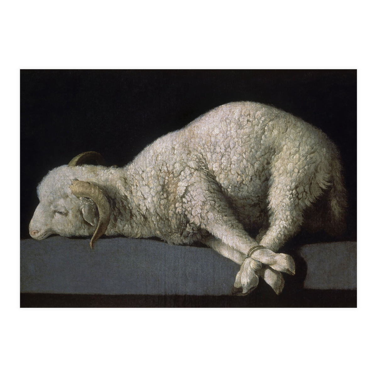 Agnus Dei - ca.1635-40 - oil on canvas - 37,3 x 62 cm - Spanish Baroque - NP 7293. (Print Only)