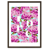Love, Floral Typography Valentine's Graphic Design, Eclectic Modern Boho Botanical Rose Illustration thumbnail