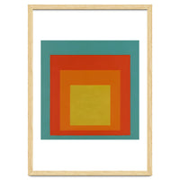JOSEF ALBERS - HOMAGE TO THE SQUARE GREEN RED YELLOW ORANGE