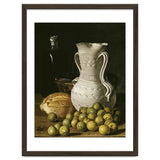 Luis Egidio Meléndez: 'Still Life with Small Pears, Bread, White Pitcher, Glass Bottle, and.., 1760. thumbnail